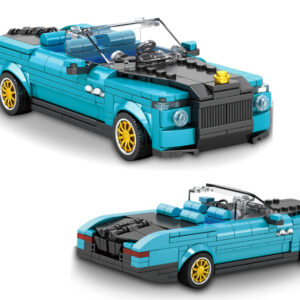Konstruktorius Retro automobilis BLUE CABRIOLET auksiniais ratlankiais 417 detalių ZA5788 - Image 2