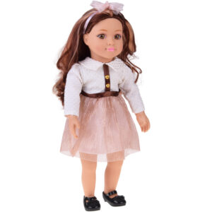 Didelė, miela 48 cm lėlė su suknele + įmontuota melodija ir minkštas korpusas ZA5842 - Image 3