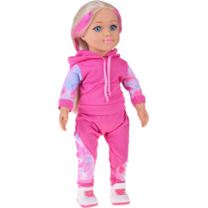 Didelė sportiška lėlė 48cm su sportiniu kostiumu + įmontuota melodija ir minkštas kūnas ZA5844 - Image 5