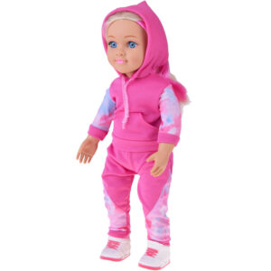 Didelė sportiška lėlė 48cm su sportiniu kostiumu + įmontuota melodija ir minkštas kūnas ZA5844 - Image 7