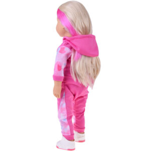 Didelė sportiška lėlė 48cm su sportiniu kostiumu + įmontuota melodija ir minkštas kūnas ZA5844 - Image 8