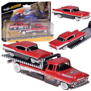 Licencijuoti 1:64 Chevrolet Flatbed 1957 ir Bel Air ZA5864 liejinio modelio automobiliai