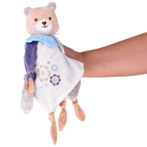 Minkštas pliušinis žaislas TEDDY su antklode ir kramtuku – dovana kūdikiui ZA5879 - Image 5