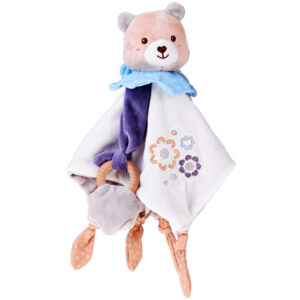 Minkštas pliušinis žaislas TEDDY su antklode ir kramtuku – dovana kūdikiui ZA5879 - Image 7