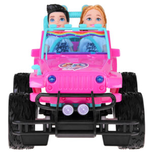 Nuotoliniu būdu valdomas ROŽINIS AUTOMOBILIS lėlėms + berniukas ir mergaitė RC0734 - Image 7