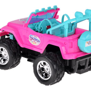 Nuotoliniu būdu valdomas ROŽINIS AUTOMOBILIS lėlėms + berniukas ir mergaitė RC0734 - Image 8