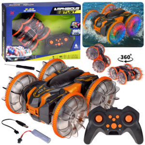 Amfibinis automobilis 2-in-1 kaskadinis R/C nuotoliniu būdu valdomas – važiuoja, plaukia, šviečia RC0735