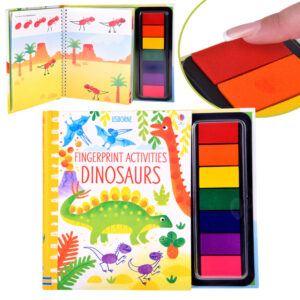 Kūrybinė pirštukų dažymo knygelė DINOSAURS 64 puslapiai 7 spalvos AP0048 - Image 1