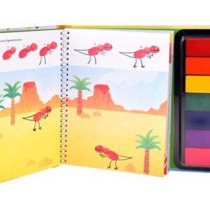 Kūrybinė pirštukų dažymo knygelė DINOSAURS 64 puslapiai 7 spalvos AP0048 - Image 2