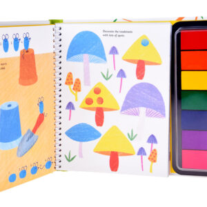 Kūrybinė pirštukų dažymo knygelė GARDEN 64 puslapiai 7 spalvos AP0049 - Image 2
