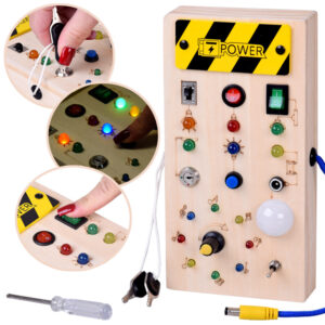 Medinė Montessori lavinamoji lenta - Elektriniai LED ZA5944