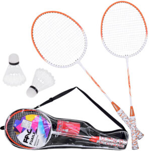 Badmintono rinkinys su užtraukiamu dėklu, raketės + plunksninukai SP0819