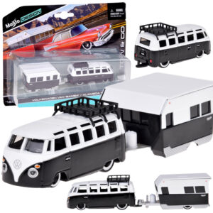 Maisto licencijuotas automobilis Volkswagen VAN Samba priekaba 1:64 1:64 ZA5959