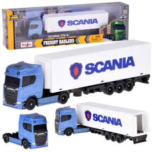 Maisto licencijuotas liejamas transporto priemonės modelis – Scania 770S vilkikas su puspriekabe ZA5965