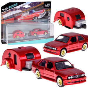 Licencijuotas metalinis automobilis 1:64 BMW M3 1988 ir namelis ant ratų ZA5967
