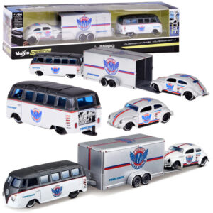 Licencijuoti metaliniai automobilių modeliai 1:64 Volkswagen Van „Samba“ ir VW Beetle ZA5968