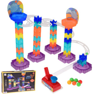Spalvingas „Marble Run“ „pasidaryk pats“ rutuliukų takelis su paleidimo įrenginiu, 58 dalys, ZA5979 - Image 1