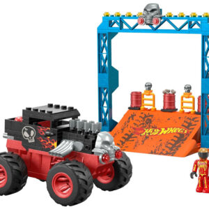 Hot Wheels Monster truck triukų kaladėlės 151el. automobilis + rampa ZA5996 - Image 2