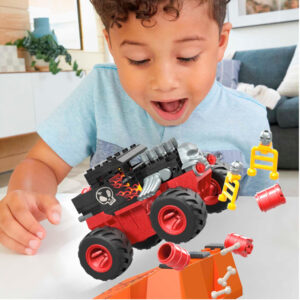 Hot Wheels Monster truck triukų kaladėlės 151el. automobilis + rampa ZA5996 - Image 5