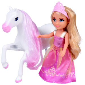 Ankiki mini lėlė su karieta – Mažoji princesė rožine suknele ZA6007 - Image 3