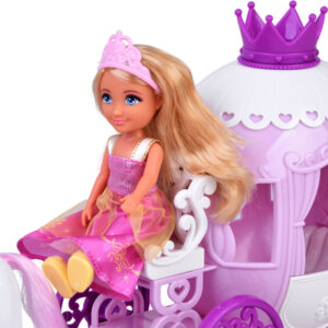 Ankiki mini lėlė su karieta – Mažoji princesė rožine suknele ZA6007 - Image 6