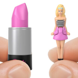 Mattel Mini Barbie Land staigmenos lėlė lūpų dažų pakuotėje Barbie arba Ken ZA6037 - Image 4