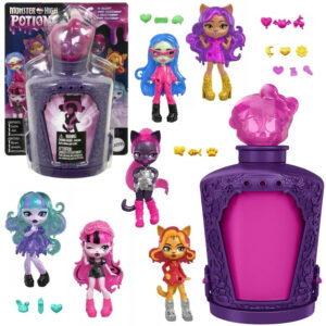 Mattel mini lėlė iš Monster High POTIONS 2 ir 3 serijos aklosios pakuotės 1 vnt. ZA6055