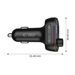 Tech-Protect CC07 3 PRIEVADŲ AUTOMOBILINIS ĮKROVIKLIS PD 54W + FM SIŲSTUVAS BLUETOOTH JUODAS - Image 8