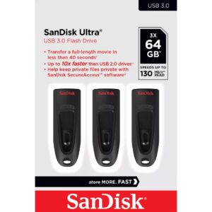 MEMORY DRIVE FLASH USB3 64GB/3PK SDCZ48-064G-G46T SANDISK