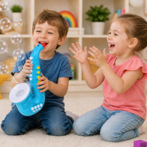 Muilo burbulai – SAXOPHONE burbulų pūtimo aparatas su garsu ir šviesa ZA6154 NI - Image 5