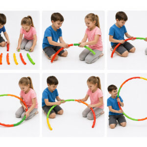 Hula lankas vaikams ir suaugusiems – su masažiniais iškilimais, sulankstomas, skersmuo 84cm SP0871 - Image 3