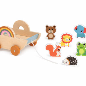 Wooden cart with 7 animals to pull ZA6168 - Image 2