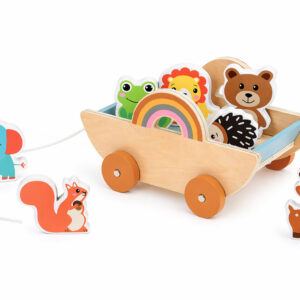 Wooden cart with 7 animals to pull ZA6168 - Image 6
