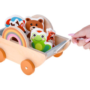 Wooden cart with 7 animals to pull ZA6168 - Image 7