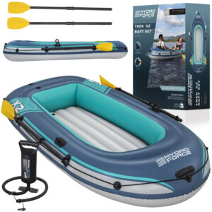 Bestway pripučiama valtis TREK X2 iki 250 kg 232x118 cm + irklai ir pompa 61153