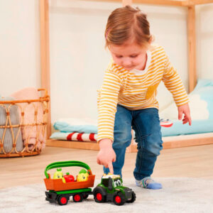 Tractor with removable trailer, basket and 3 fruits - plays and lights 12m+ ZA6182 - Image 4
