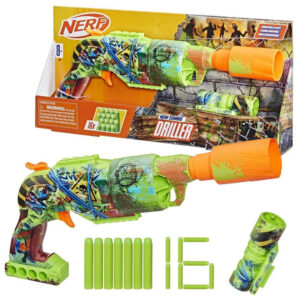 Hasbro NERF Zombie Driller Gun and Sight + 16x Foam Bullets ZA6190