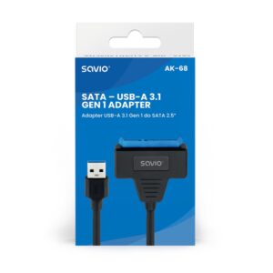 SAVIO AK-68 adapteris USB-A 3.1 Gen 1 (M) - SATA (F), skirtas 2,5 colio diskams - Image 3