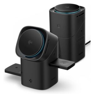 SPIGEN EF223MS ESSENTIAL 3-in-1 sukamasis magnetinis „MagSafe“ belaidis įkroviklis 15W QI2 juodas - Image 2