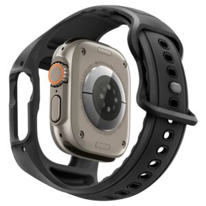 SPIGEN LIQUID AIR PRO & GRŪDINTAS STIKLAS APPLE WATCH ULTRA 1 / 2 / 3 (49 MM) JUODAS - Image 2