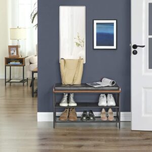 LOFT medinė batų spintelė su lentyna ir sėdimąja dalimi - Image 3