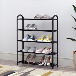 Metalinis batų stovas, 5 lentynos, 15 porų batų, juodas ModernHome - Image 3