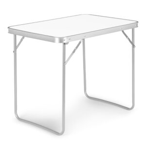 Stovyklavimo stalas, sulankstomas iškylų stalas, 80x60 cm, baltas, MultiGarden - Image 3