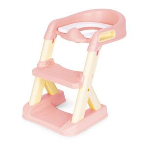Vaikiška tualeto sėdynė su laipteliais, rožinė, ECOTOYS - Image 3
