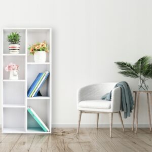Komoda, spintelė, knygų lentyna svetainei, balta, ModernHome - Image 3