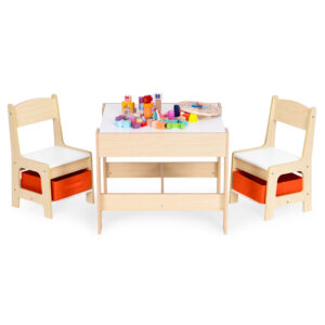 Vaikiškų baldų komplektas – stalas + 2 kėdės su kreidine lenta ECOTOYS - Image 3