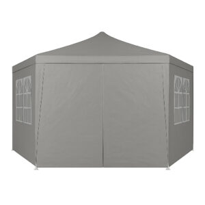 Sodo prekybinė palapinė pavėsinė 2x2x2 m su langais, pilka, MultiGarden - Image 3
