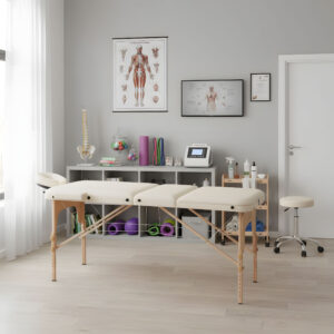 Medinis masažo ir reabilitacijos stalas, 3 dalių, sulankstomas į lagaminą + krepšys ModernHome - Image 3
