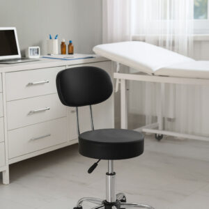 Besisukanti kėdė su atlošu kosmetologinė medicininė reguliuojama kėdė juoda ModernHome - Image 3