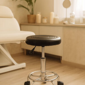 Pasukama kosmetologinė medicininė kėdė su reguliuojamu aukščiu, juoda, ModernHome - Image 3